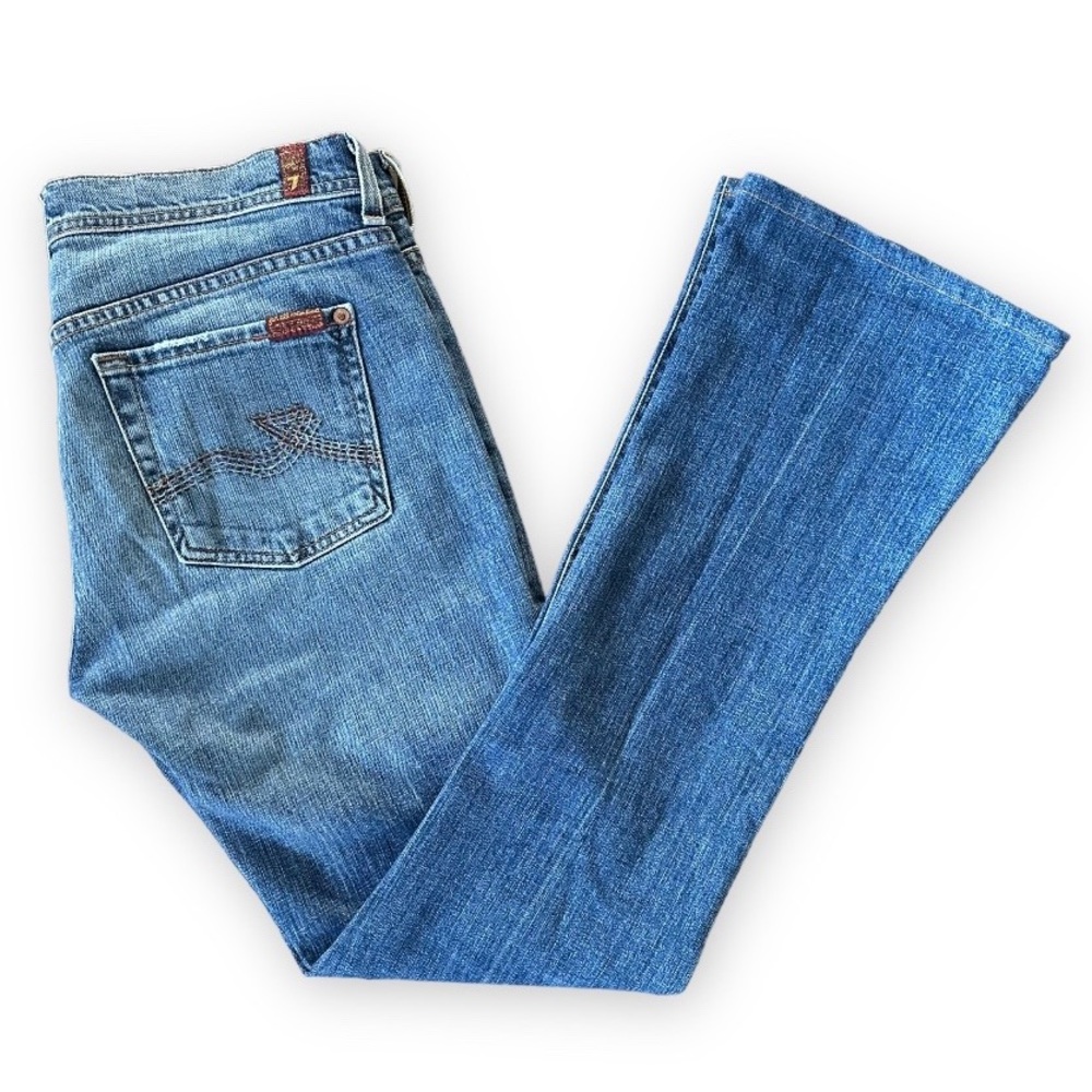 7 FOR ALL MANKIND 90s Y2K “Rocker” Embroidered Flare Jeans